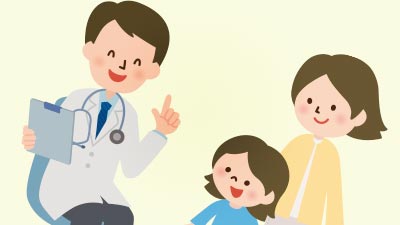 病院の先生と親子